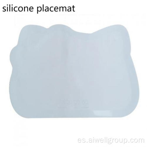 Mantel individual de silicona para bebés en forma de gato